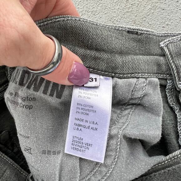 Baldwin The Rivington Skinny Crop Jeans Gray Size 31 - Picture 5 of 5